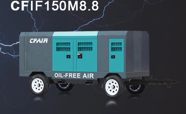 CFOF150M-8.8 150 CFM OIL FREE Diesel Compressor Portable Type  with EPA T4F/EV Stage V Emission Standard