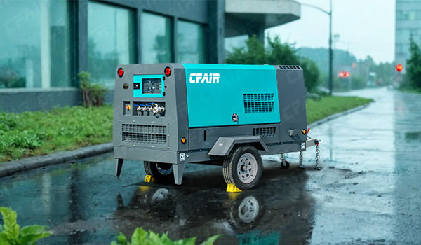 CFAIR Brand Portable Diesel Air Compressor works on site