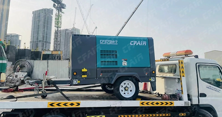 CF275M-7 Portable Air Compressor at Construction Site