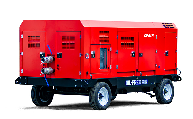 1300cfm Oil Free Portbale Air Compressor With Aftercooler