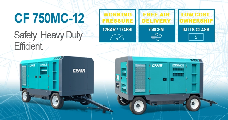 Efficient And Stable CF750MC-12 Diesel Air Compressor